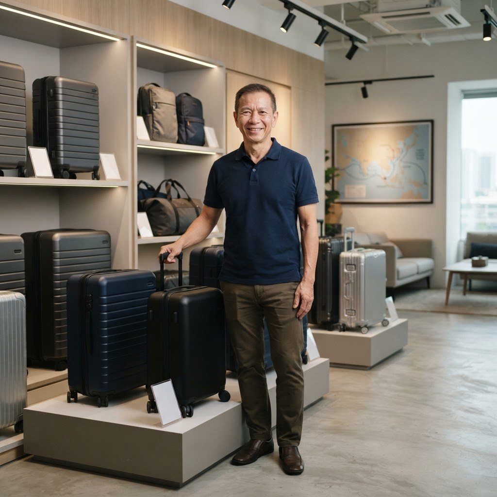 Showroom sample display of luggage and bags